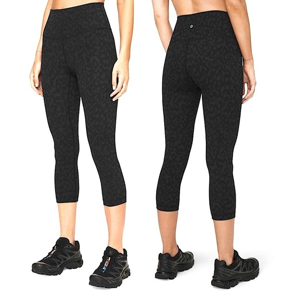 Lululemon Wunder Under Crop High Rise Full-On Luxtreme 21" Camo Deep Coal Sz 2 - Picture 1 of 11